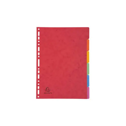 Intercalaires carte lustr&eacute;e 400g 6 positions - A4 - Couleurs assorties - EXACOMPTA photo du produit