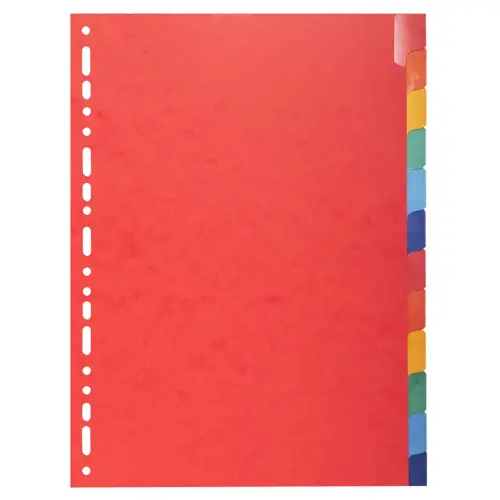 Intercalaires Carte lustrée 225g avec onglets renforcés - 12 positions - A4 - EXACOMPTA photo du produit