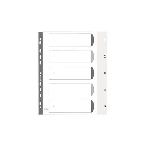 Intercalaires imprimés numériques PP blanc 5 positions - A4 - Blanc - EXACOMPTA photo du produit