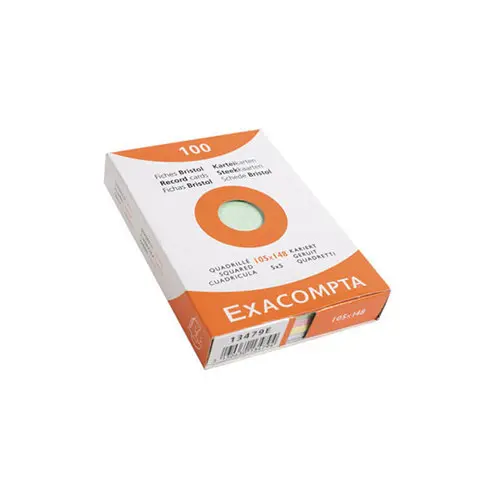 Étui de 100 fiches - bristol quadrillé 5x5 105x148mm - Couleurs assorties - EXACOMPTA photo du produit