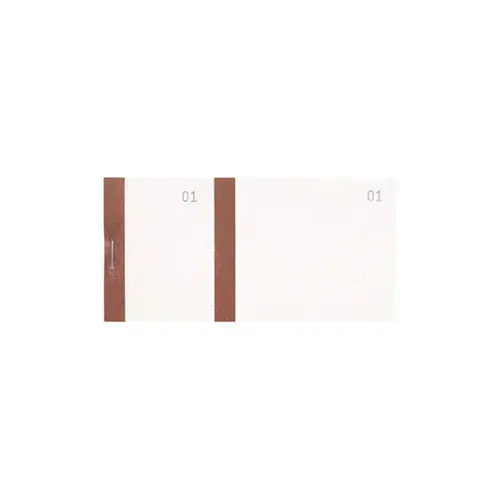 Bloc vendeur à bande couleur 100 feuillets double numérotage - Format 6 ,6x13,5 cm - Bistre - EXACOMPTA photo du produit
