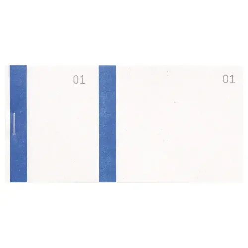 Bloc vendeur &agrave; bande couleur 100 feuillets double num&eacute;rotage - Format 6 ,6x13,5 cm - Bleu - EXACOMPTA photo du produit