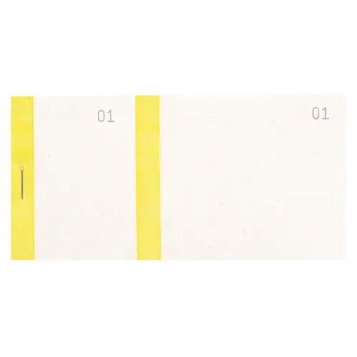 Bloc vendeur à bande couleur 100 feuillets double numérotage - Format 6 ,6x13,5 cm - Jaune - EXACOMPTA photo du produit