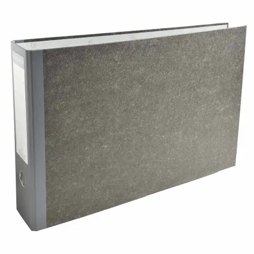 Classeur à levier papier marbre gris dos de 80mm - A3 horizontal. - Gris-dos gris - EXACOMPTA photo du produit