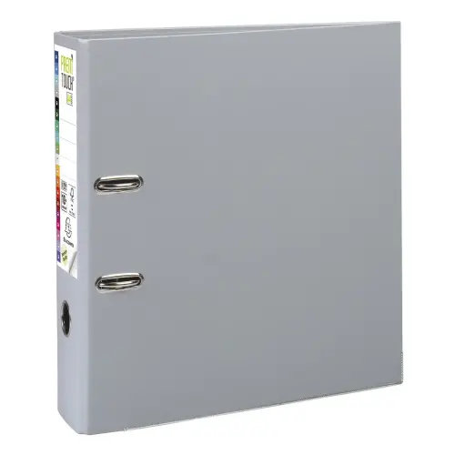 Classeur &agrave; levier Prem'Touch int&eacute;rieur et ext&eacute;rieur en polypropyl&egrave;ne - Dos 80mm - A4 maxi. - Gris fonc&eacute; - EXACOMPTA photo du produit