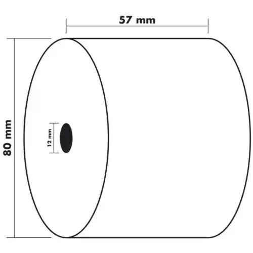 Bobine pour caisse et balance 57x80 mm - 1 pli thermique 55g/m2 sans BPA. - EXACOMPTA photo du produit