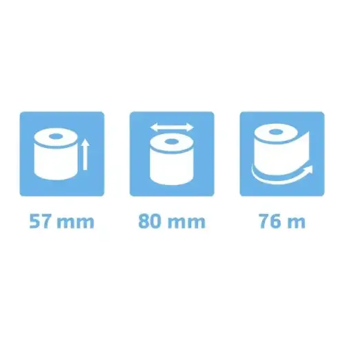 Bobine pour caisse et balance 57x80 mm - 1 pli thermique 55g/m2 sans BPA. - EXACOMPTA photo du produit
