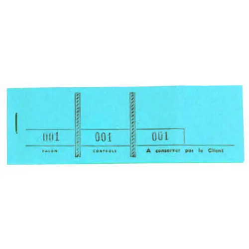 Bloc passe-partout 100 feuillets num&eacute;rot&eacute;s de 3 volets - Format 4,8x15 cm - Bleu - EXACOMPTA photo du produit