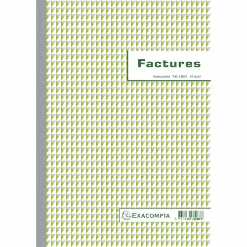 Manifold Factures avec mention TVA 29,7x21cm 50 feuillets dupli autocopiants - EXACOMPTA photo du produit