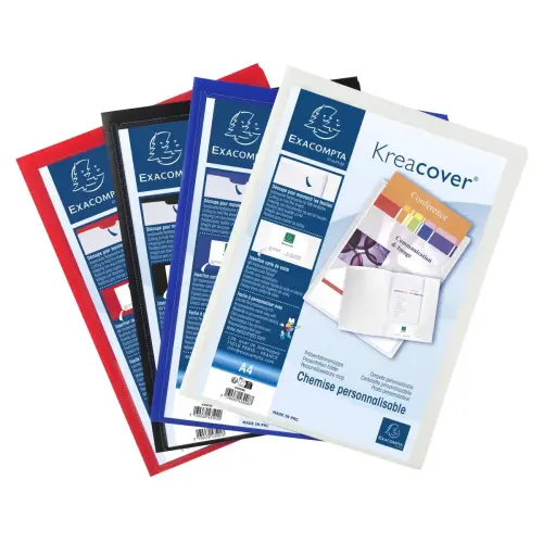 Chemise de pr&eacute;sentation polypropyl&egrave;ne souple Krea Cover - A4 - Couleurs assorties - EXACOMPTA photo du produit