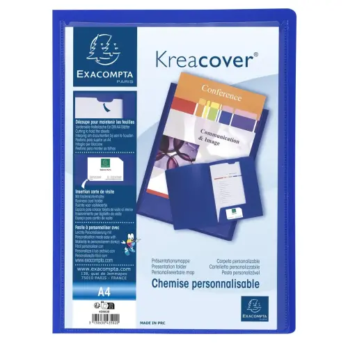 Chemise de pr&eacute;sentation polypropyl&egrave;ne souple Krea Cover - A4 - Couleurs assorties - EXACOMPTA photo du produit