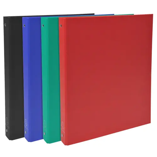 Classeur rembordé polypropylène 4 anneaux 30mm - A4 - Couleurs assorties - EXACOMPTA photo du produit