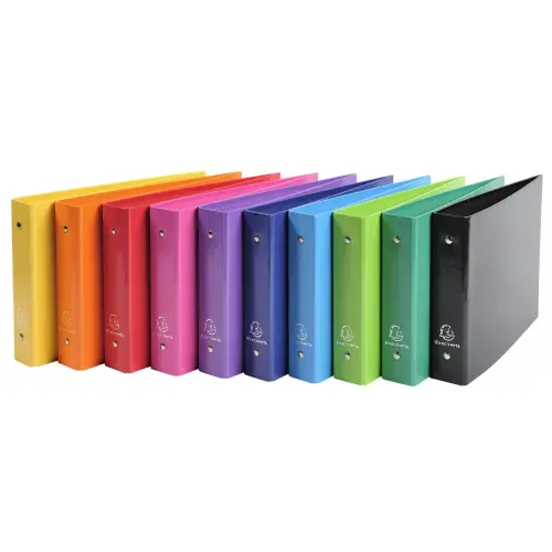 Classeur rigide rembord&eacute; pour fiches bristol 125x200mm 2 anneaux 25mm Iderama&reg; - Couleurs assorties - EXACOMPTA photo du produit