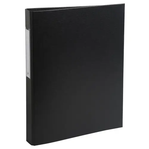 Classeur rembord&eacute; polypropyl&egrave;ne 2 anneaux ronds de 25mm sur 3eme de couverture - Noir - EXACOMPTA photo du produit