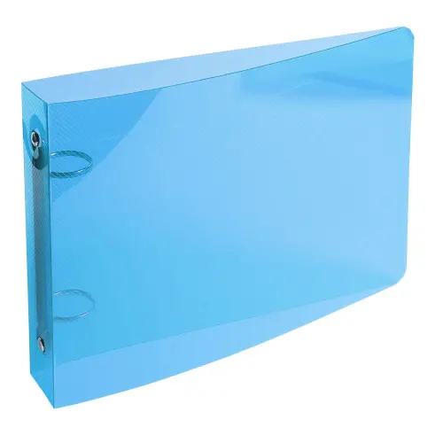 Classeur pour fiches bristol 125x200 2 anneaux 25mm polypropyl&egrave;ne Crystal colours - Bleu - EXACOMPTA photo du produit