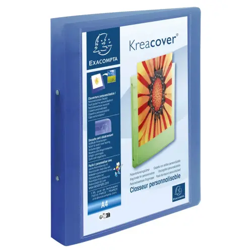 Classeur 2 anneaux 30mm polypropyl&egrave;ne chromaline 10/10e Krea Cover - A4 maxi - Couleurs assorties - EXACOMPTA photo du produit
