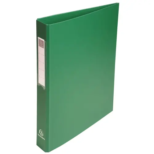 Classeur rembord&eacute; polypropyl&egrave;ne 4 anneaux ronds de 25mm sur 3eme de couverture - Vert - EXACOMPTA photo du produit