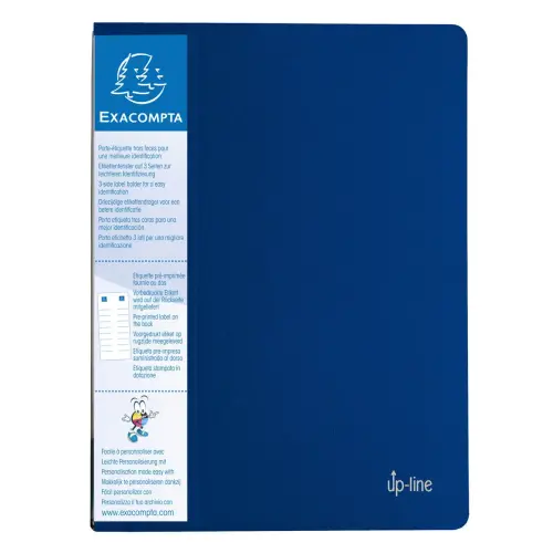 Protège-documents en polypropylène rigide avec porte étiquette 3 faces Up Line Opaque 80 vues - A4 - Bleu - EXACOMPTA photo du produit