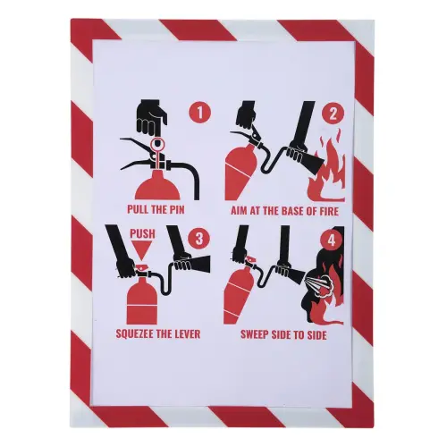 Pochette d'affichage magn&eacute;tique de s&eacute;curit&eacute; A4 - Blanc/rouge - EXACOMPTA photo du produit