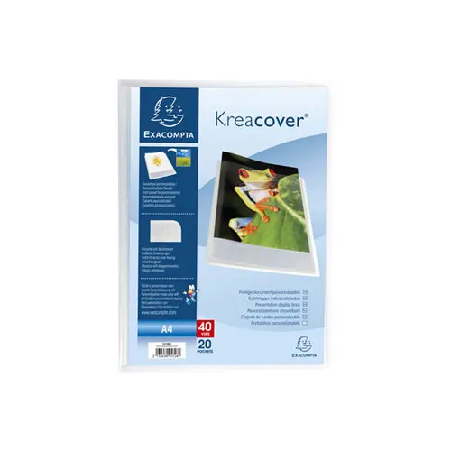 Protège-documents en polypropylène semi rigide Kreacover® Chromaline 40 vues - A4 - Cristal - EXACOMPTA photo du produit