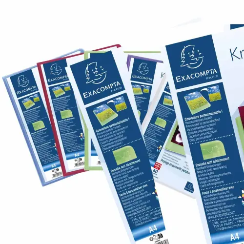 Protège-documents en polypropylène semi rigide Kreacover® Chromaline 120 vues - A4 - Couleurs assorties - EXACOMPTA photo du produit