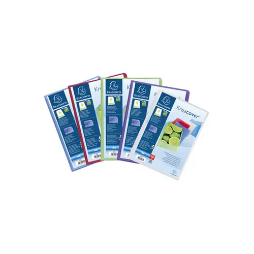 Prot&egrave;ge-documents en polypropyl&egrave;ne semi-rigide KreaCover&reg; Chromaline 200 vues - A4 - Couleurs assorties - EXACOMPTA photo du produit