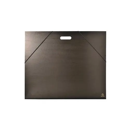 Carton à dessin kraft noir vernis avec élastiques et poignée 59x72 cm - Pour format raisin - Noir - EXACOMPTA photo du produit