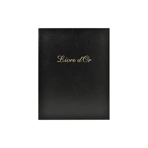Livre d'or Cuir Alpille 140 pages ivoire - 26x22cm vertical - Noir - EXACOMPTA photo du produit