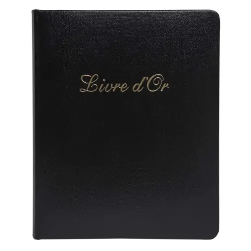 Livre d'or Cuir Alpille 140 pages ivoire - 26x22cm vertical - Noir - EXACOMPTA photo du produit