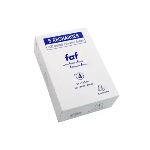Boîte de 5 recharges FAF 21x13,5cm N.4 uni - EXACOMPTA photo du produit