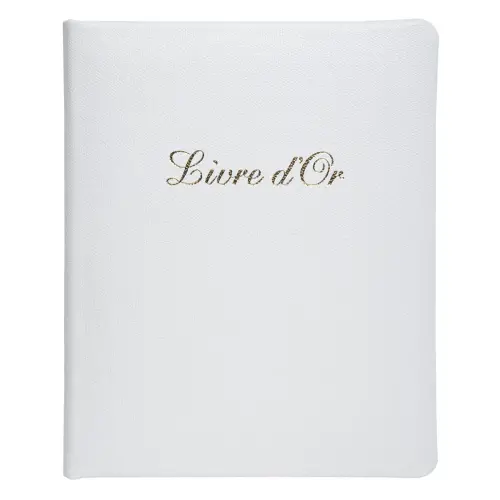 Livre d'or Cuir Alpille 140 pages ivoire - 26x22cm vertical - Blanc - EXACOMPTA photo du produit