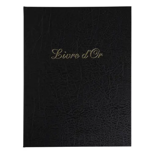 Livre d'or Balacron avec titre 100 pages blanches - 27x22 cm vertical - Noir - EXACOMPTA photo du produit