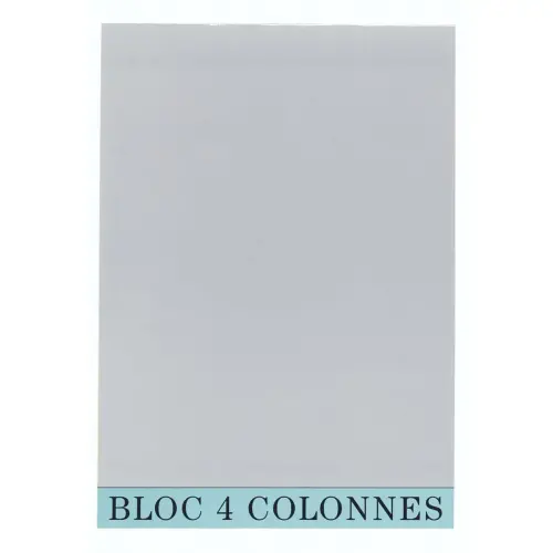 Bloc de contr&ocirc;le comptable 29,7x21cm - 4 colonnes - 70 feuillets - Gris - EXACOMPTA photo du produit