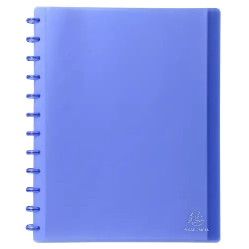 Prot&egrave;ge-documents &agrave; anneaux et pochettes d&eacute;tachables 60 vues - A4 - Bleu - Exacompta photo du produit