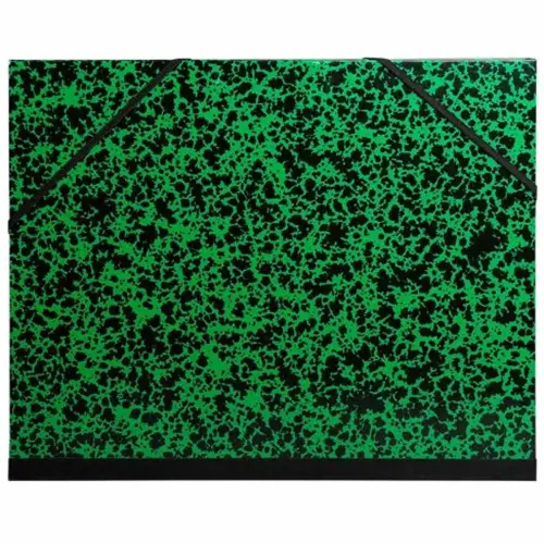 Carton &agrave; dessin Annonay avec &eacute;lastiques 37x52 cm - Pour formats B3 et 1/2 raisin - Vert - EXACOMPTA photo du produit