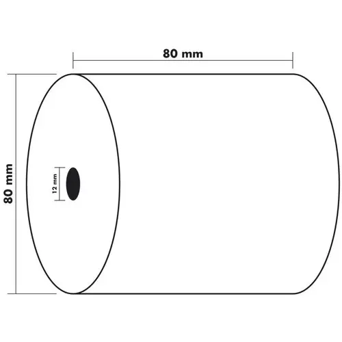 Bobine pour tickets de caisse 80x80 mm - 1 pli thermique 55g/m2 sans BPA. - EXACOMPTA photo du produit