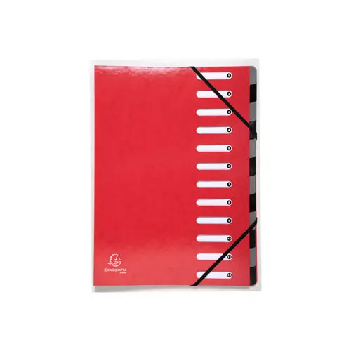 Trieur Harmonika Iderama 12 compartiments - Rouge - EXACOMPTA photo du produit