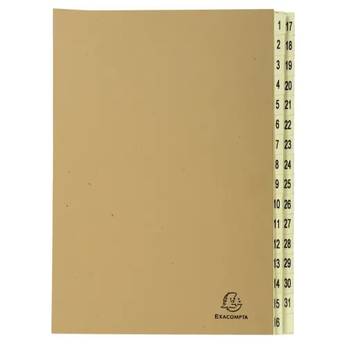Trieur rigide 31 compartiments de 1 &agrave; 31 Forever kraft - A4 - Brun - EXACOMPTA photo du produit