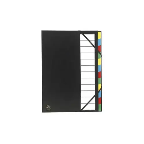 Trieur rigide Ordonator dos extensible 12 compartiments - Noir - EXACOMPTA photo du produit