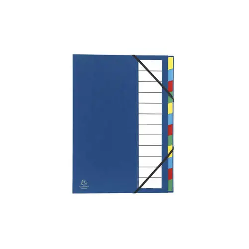 Trieur rigide Ordonator dos extensible 12 compartiments - Bleu - EXACOMPTA photo du produit