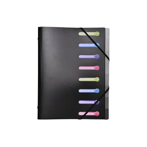 Trieur polypropylène 3 rabats 8 compartiments OPAK - Noir - EXACOMPTA photo du produit