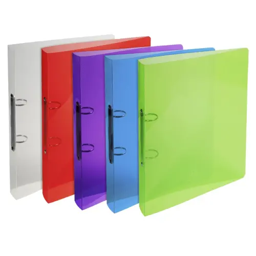 Classeur 2 anneaux 30 mm polypropyl&egrave;ne Crystal - A4 maxi - Couleurs assorties - EXACOMPTA photo du produit