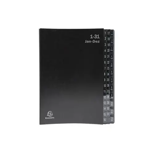 Trieur rigide Economique Ordonator 32 compartiments alphanumériques - 24x34cm - Noir - EXACOMPTA photo du produit