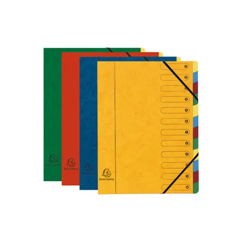 Trieur Harmonika fenêtres imprimées Nature Future carte lustrée 12 compartiments - Couleurs assorties - EXACOMPTA photo du produit