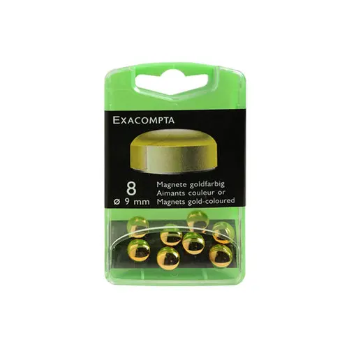 Boîte de 8 aimants F9 - 9mm de diamètre - Or - EXACOMPTA photo du produit