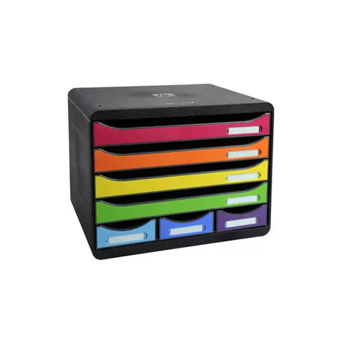 STORE-BOX MINI 7 tiroirs - Noir/arlequin - EXACOMPTA photo du produit