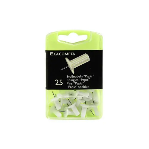 Boîte de 25 épingles Papic - Hauteur de pointe 7mm - 10mm de diamètre - Blanc - EXACOMPTA photo du produit