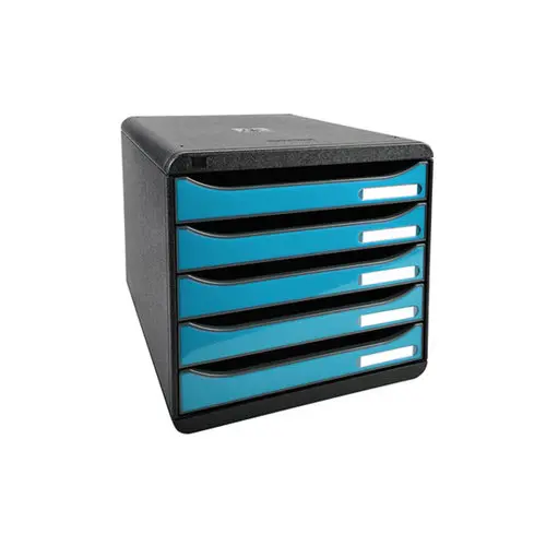BIG-BOX PLUS - Noir/bleu turquoise glossy - EXACOMPTA photo du produit