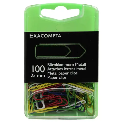 Boîte de 100 attaches lettres 25 mm - Coloris assortis - Exacompta photo du produit