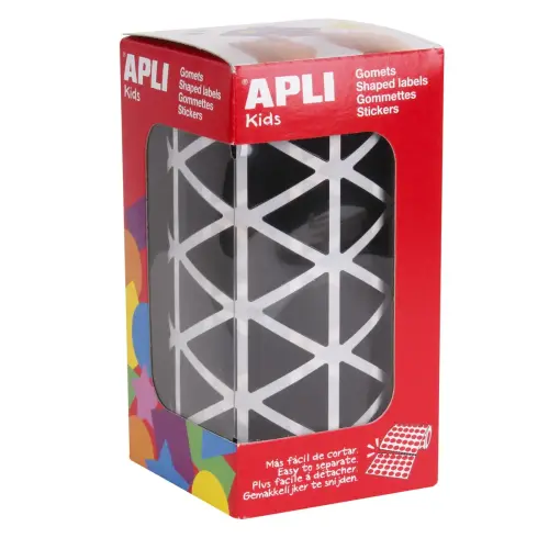 Rouleau gommettes triangulaires 20 mm Noires - Apli photo du produit